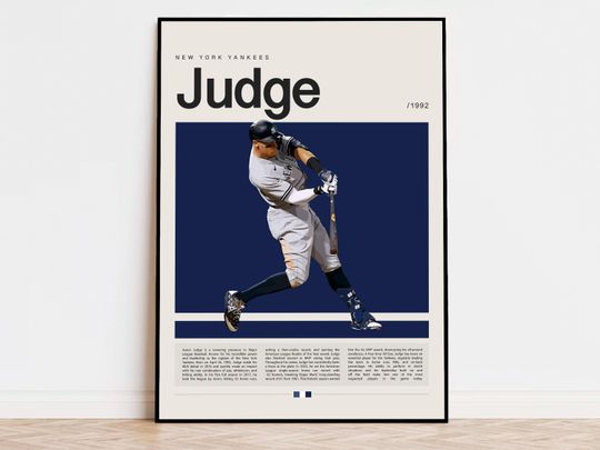 Discover Aaron Judge Poster, Baseball Poster, New York Yankees, Sports Poster, Modern Sports Art, Baseball Gifts, Baseball Art