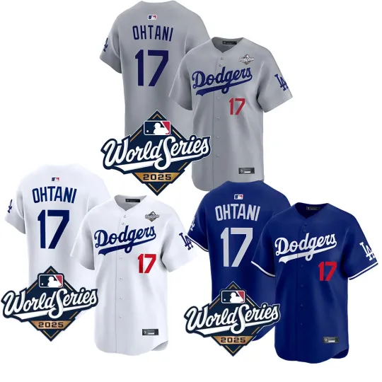 Discover Dodgerss Men's #17 Shohei Ohtani 2025 World Series Home Player Jersey