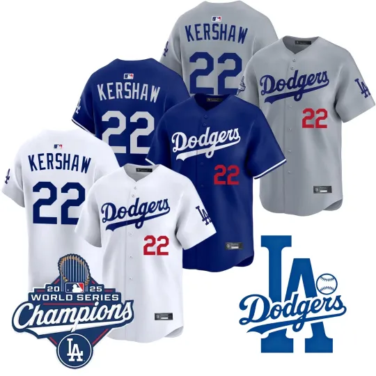 Discover Men's Dodgerss #22 Clayton Kershaw 2025 World Series Champions Jersey