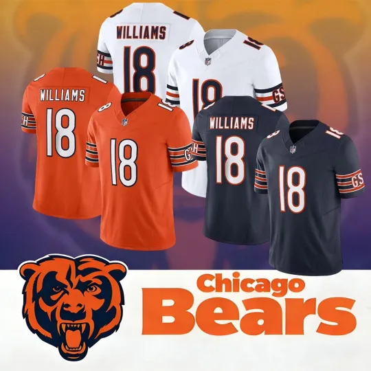 Men's Bearss #18 Caleb Williams  Limited Player Jersey