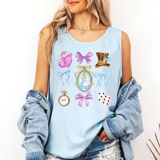 Discover Alice In Wonderland Coquette - Comfort Colors Tank, Mommy and Me Princess Tee, Mother Daughter Disney Shirt, Vintage Disney Princess Alice