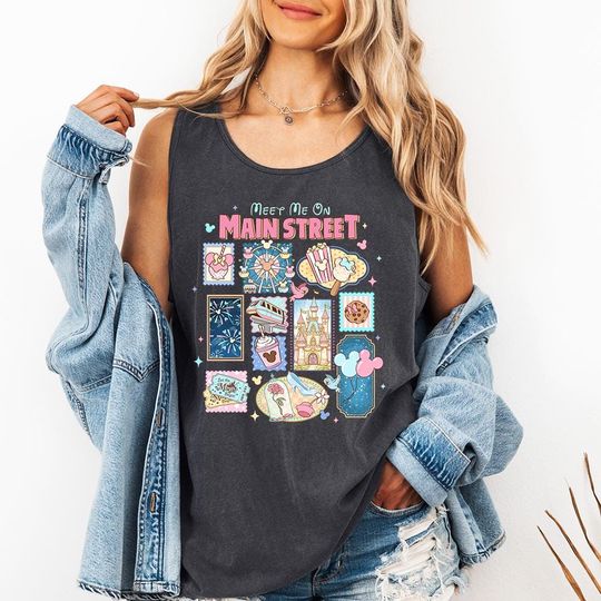 Discover Meet Me at Mainstreet - Comfort Colors Tank, Disney Parks World Shirt, Disney Castle Shirt, Magic Kingdom Shirt, Disney Vacay tee