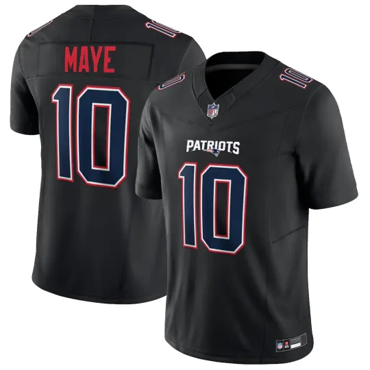 Discover Men's Patriots #10 Drake Maye Carbon Black Game All Stitched Jersey S-3XL NWT