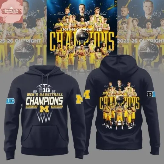 Wolverines Men’s Basketball Big10 Champions 2026 Locker Roomm  Unisex Hoodie