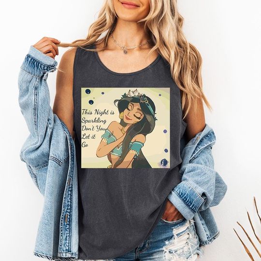 Jasmine The Night Sparkles Tank Top, Disney Princess Jasmine tee, Disney Girl Trip Disney Birthday, A Whole New World