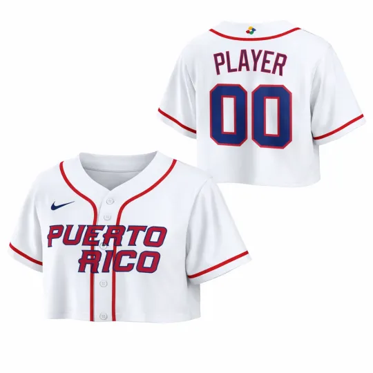 Discover Personalized 2026 World Baseball Classic Puerto Rico Team All Over Crop Top
