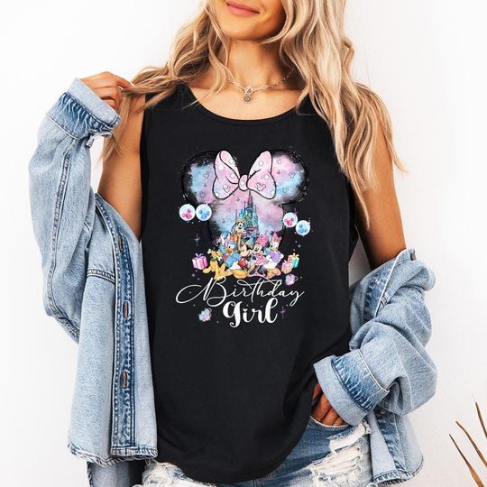 Discover Disney Birthday Girl Tank Top, Disney birthday trip shirt, Disney holiday trip, Disney Girls Trip, Birthday Girl tee