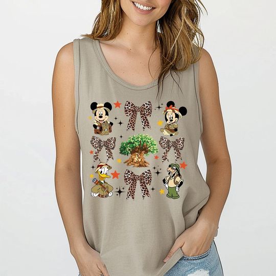Discover Animal Kingdom Coquette Tank Top, Disney Safari Mickey Friends tee, Matching Animal Kingdom tee, Disney Wild Life Safari tee