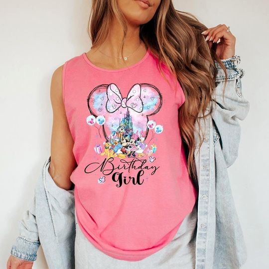 Discover Disney Birthday Girl Tank Top, Disney birthday shirt, Disney holiday trip, Disney Girls Trip shirt, Matching Disney Shirts