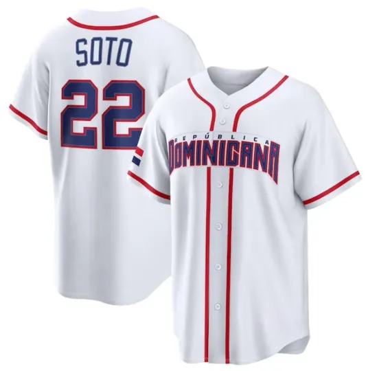 Discover Juan Soto Dominican Republic Jersey,White 2026 World Baseball Classic