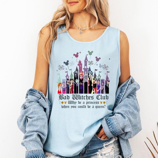 Discover Bad Witches Club Tank Top, Funny Witch Club Shirt, Cool Bad Witch Shirt, Bad Girl, Proud Member of Bad Witch Club, Evil Queen