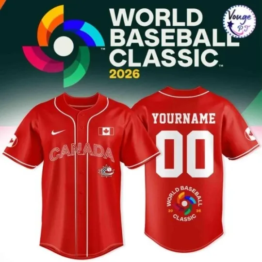 Discover Personalized World Baseball Classic 2026 Canada Team Red Jersey Shirt