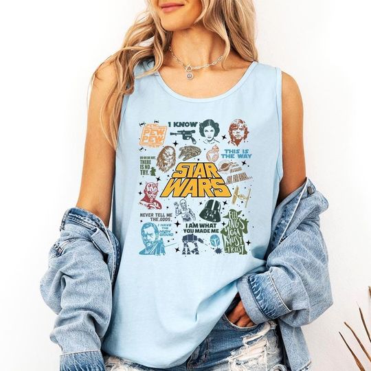 Discover Star Wars Quotes Tank Top, Vintage Star Wars Tee, Retro Star Wars Shirt, Cute Star Wars Gift, Disney Star Wars Fan, Galaxy Edge