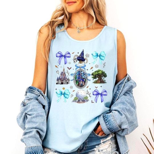 Discover Disney Parks Fantasia Coquette Tank Top, Disney Parks World Shirt, Disney Castle Shirt, Magic Kingdom Shirt, 4 Parks Shirt