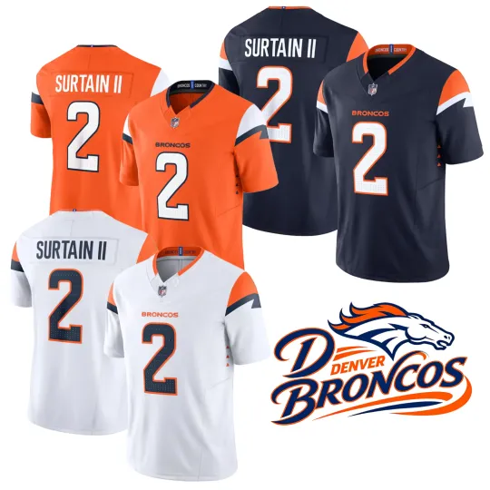 Discover Broncoss Men's/Youth #2 Patrick Surtain II  Limited Player Jersey All Size
