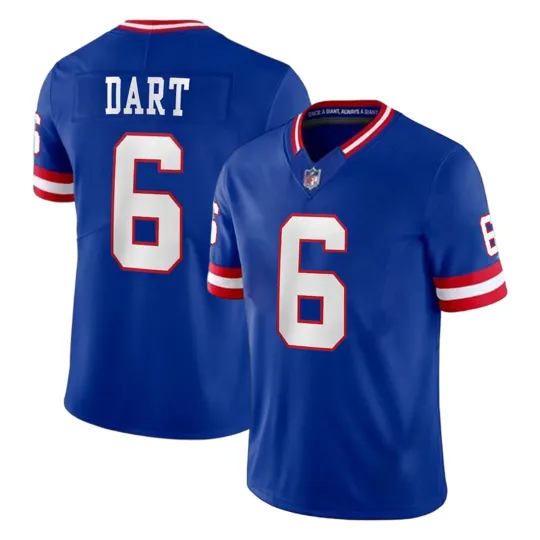 Discover Giantss Men's #6 Jaxson Dart Royal Alternate Game Player Jersey