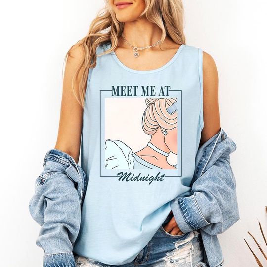 Discover Meet up at Midnight - Comfort Colors Tank, Disney Cinde Inspired Shirt, Disney Girls Trip, Princess Birthday Girl, Disneyland Shirt