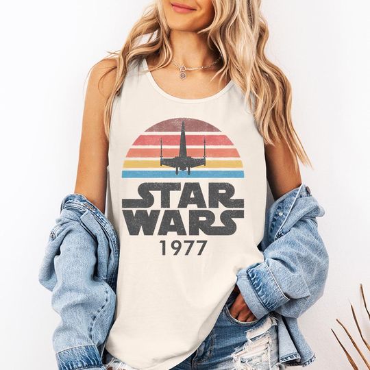 Discover Vintage Star Wars Sunset - Comfort Colors Tank, Vintage Star Wars Tee, Retro Star Wars Shirt, Star Wars Gift, Star Wars Fan, Galaxy Edge