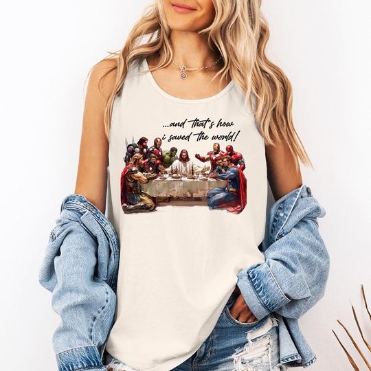 Discover And that's how I saved the world (B) - Comfort Colors Tank, Funny Jesus Meme tee, Funny Christian shirt, Jesus Shirt, Bible Verse shirt