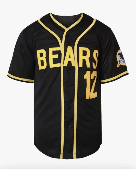 Bad News Bears Chico's Bail Bonds #12 Black Baseball Jersey ALL SIZES!