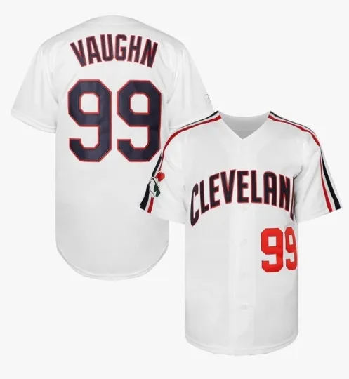 Major League Ricky Vaughn #99 Charlie Sheen Baseball Jersey White ALL SIZES!