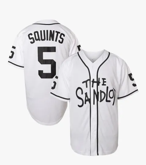 Discover The Sandlot Squints #5 Baseball Jersey White Black ALL SIZES!