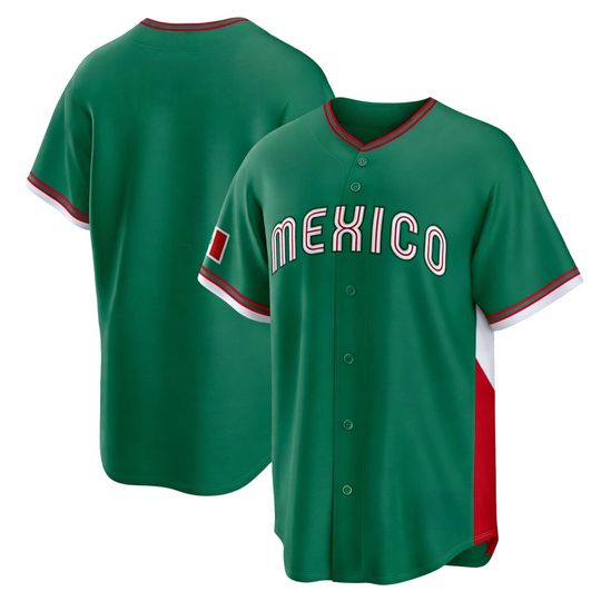 Discover Mens Mexico Team Jersey  2026 World Baseball Green Classic Stadium Fan Shirt