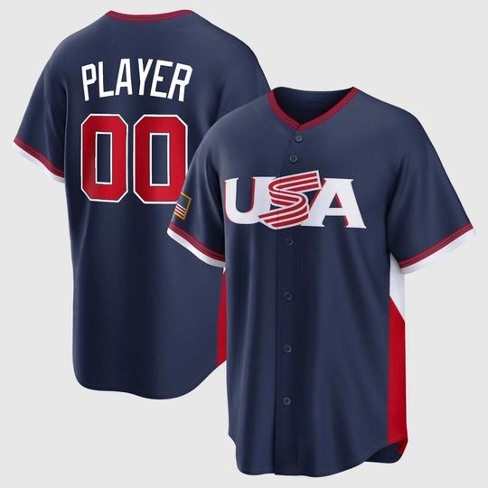 Discover Custom Team Men's/Youth Jersey  2026 USA World Baseball Navy Fan Personalized Name Number Shirt