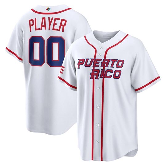 Discover Custom Team Men's/Youth Jersey  Puerto Rico 2026 World Baseball White Fan Personalized Name Number Shirt