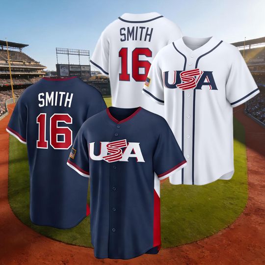 Men's USA Baseball #16 Will Smith White/Navy 2026 World Baseball Classic Jersey