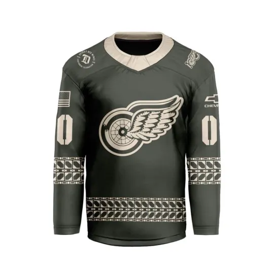 Discover Personalized Detroit Red Wingss 2026 Military Hockey Shirt - Size S to 5XL