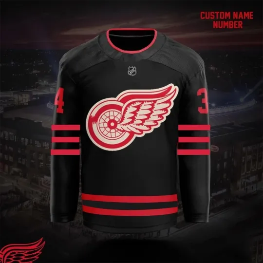Discover Personalized Detroit Red Wingss 2026 Black Hockey Shirt - Size S to 5XL