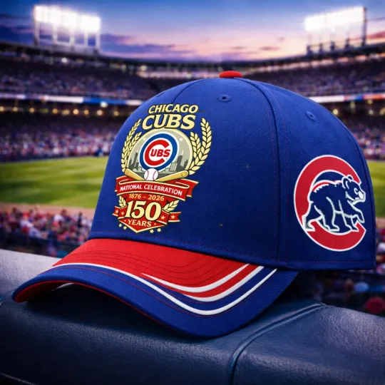 Discover Chicago Cubss 150th Anniversary 1876-2026 Classic Cap - Print Hat, One Size