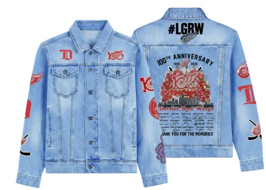 Discover Detroit Red Wingss Est.1926 100th Anniversary Denim Jacket - S to 5XL