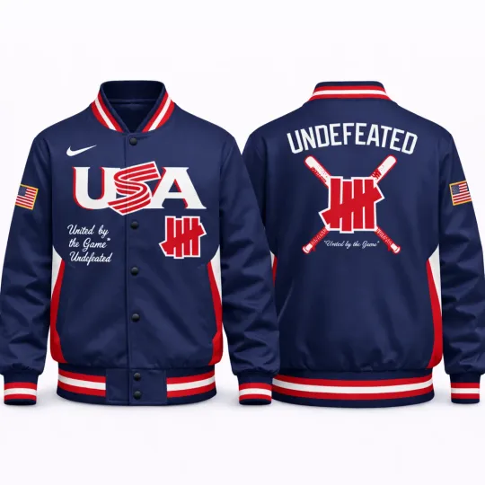 Discover 2026 World Baseball Classic U.S.A Team Undefeated - All Over Baseball Jacket