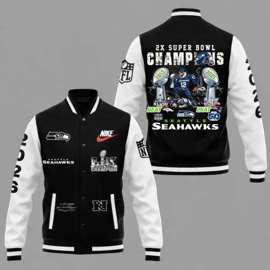 Discover 2026 Seatle Seahawkss Super B.owl Champs - All Over Print Baseball Jacket V02