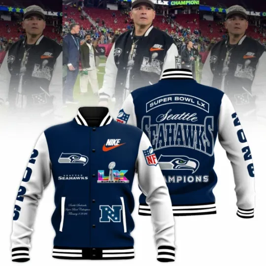 Discover Seatle Seahawkss Super B.owl Champions 2026 - All Over Print Baseball Jacket