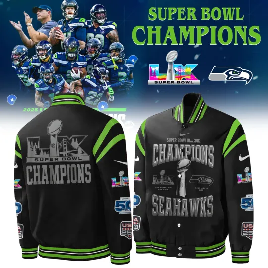 Discover Seatle Seahawkss 2026 Super B.owl Champions - All Over Print Baseball Jacket