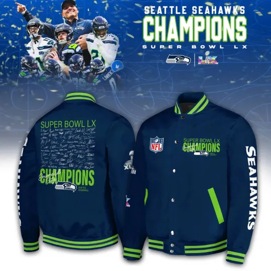 Discover 2026 Seatle Seahawkss Super B.owl Champs - All Over Print Baseball Jacket V06