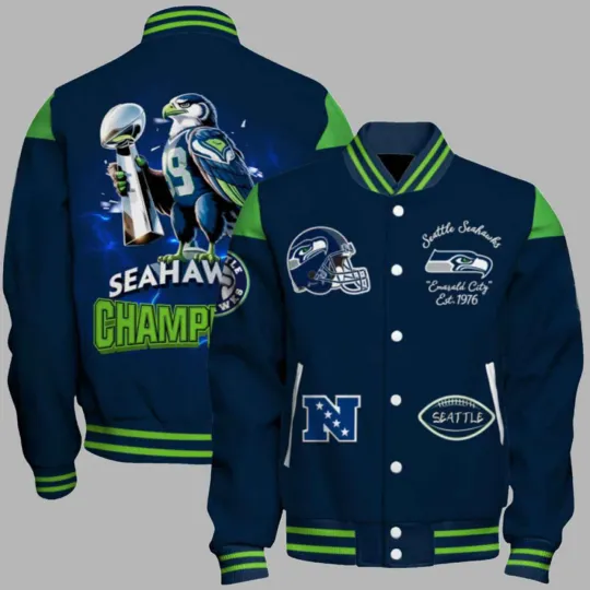 Discover 2026 Seatle Seahawkss Super B.owl Champs - All Over Print Baseball Jacket V03