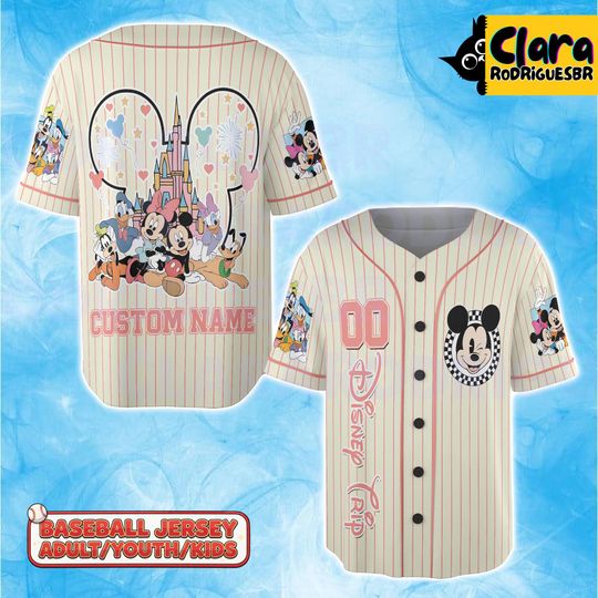 Discover Custom Disney Trip Baseball Jersey, Matching Disney Family Shirts, Personalized Disney Vacation Shirt, Theme Park Family Outfit