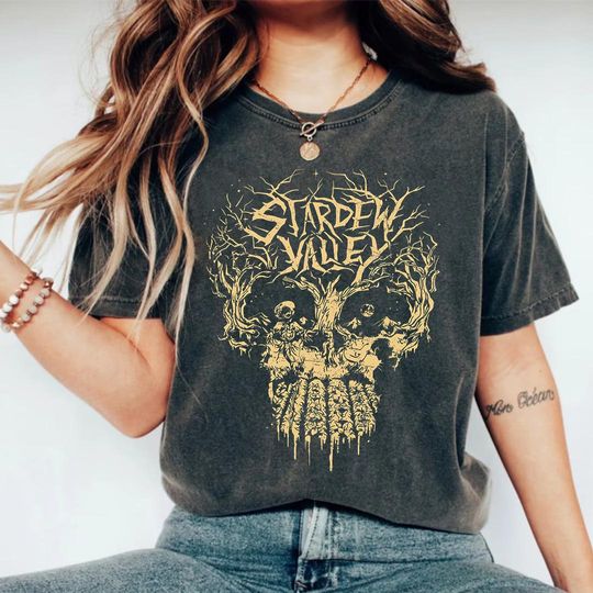 Stardew Valley Shirt, Skull Tree Tee, Gamer Apparel