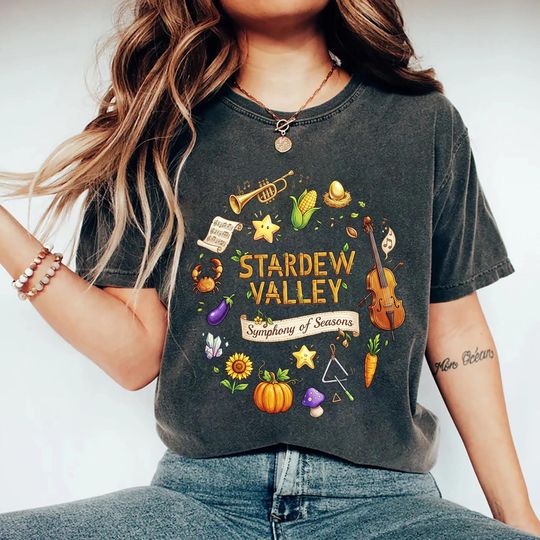 Stardew Valley Shirt, Symphony of Seasons Tee, Cozy Gaming Farmer Shirt