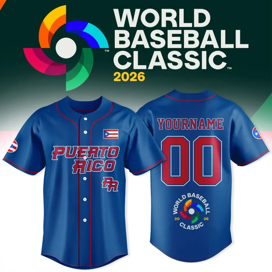 Discover Personalized 2026 World Baseball Classic Puerto Rico Team - Size S to 5XL