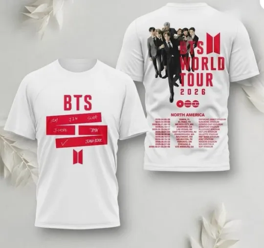 Discover BTS World Tour 2026 Graphic Tee - BTS Concert 2026 - Unisex Concert Fans Gift
