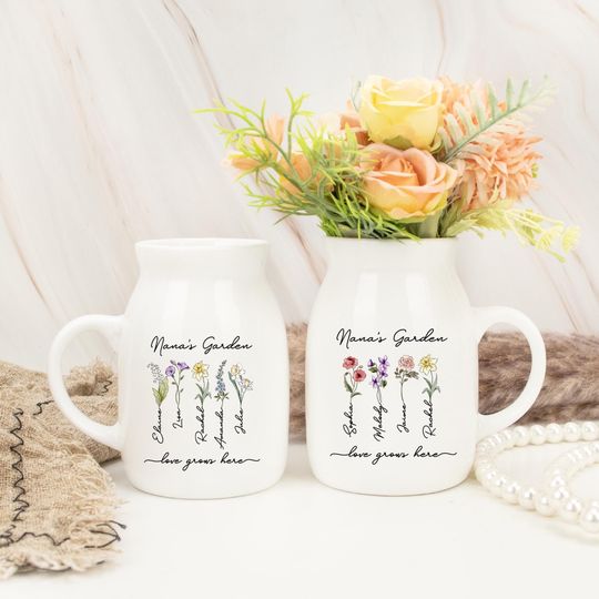Discover Gifts for Nana, Nanas Garden Flower Vase, Nana Gifts,Nanny Gifts,Mothers Day Gifts, Personalized Gifts for Nanny,Nana to Be Gift