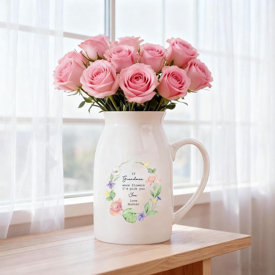 Discover If Grandma were flowers I'd pick you,Custom Flower Vase for Grandma,Flower Vase for Grandma, Grandma Gift from Grandkids, Mothers Day Gifts