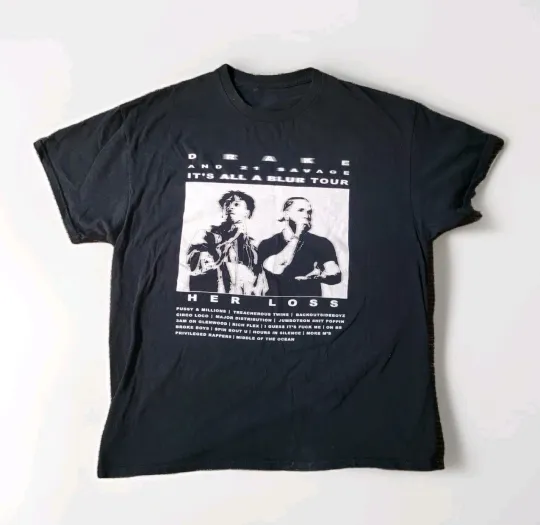 Discover Drake & 21 Savage It’s All A Blur Tour 'Her Loss' 2023 Merch T-Shirt
