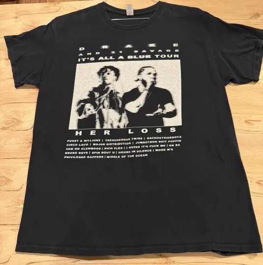 Discover Drake And 21 Savage It’s All A Blur Tour Concert T-shirt Large Graphic Shirt