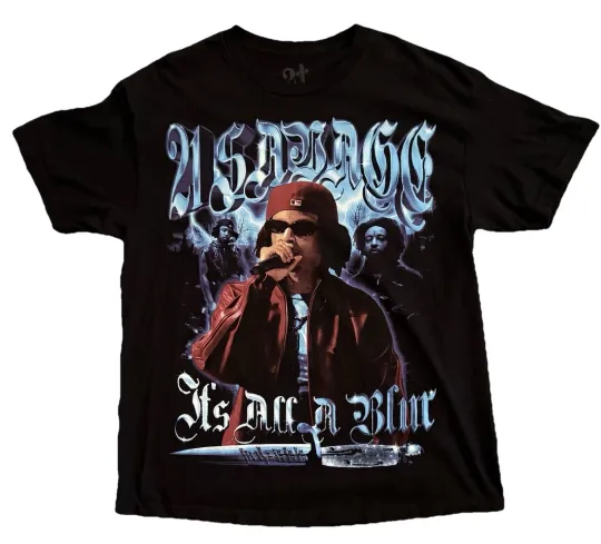 Discover 21 Savage x Drake It Was All A Blur Tour Tee Black Austin